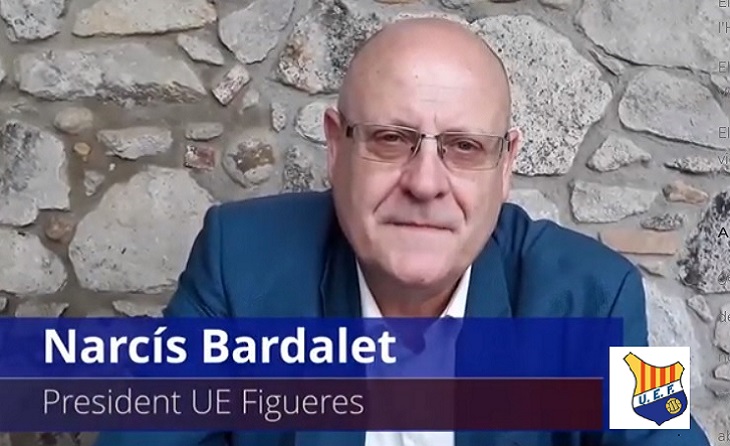 El doctor Narcís Bardalet, president del Figueres,  encantat d'acudir a Banyoles // FOTO: UEF