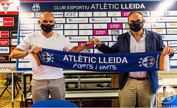 Josep María Turull (tècnic) i Xavi Batalla (president) són els dos màxims reponsables del club ilerdenc // FOTO: Atlètic Lleida