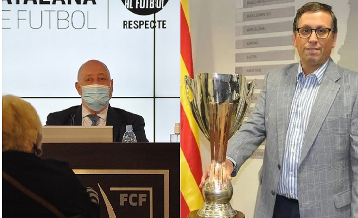 L'encara president de la FCF, Joan Soteras, expulsa de la vicepresidència a Josep Vives // FOTOS: FCF