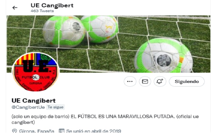 Curiosa definició de futbol per part del conjunt gironí del Ca Gibert UE // FOTO. twitter Can Gibert