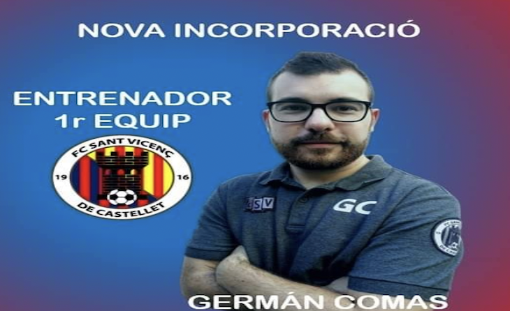 German Comas va arribar al club  el 5 d'agost de 2020 i és el, 'culpable' de la millora de l'equip,  // FOTO. FC Sant Vicenç