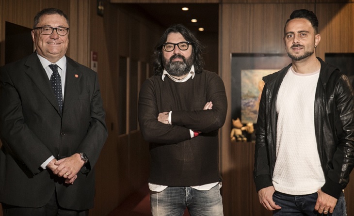 Ramon Agenjo, (President), Carles Domènec (Dtor. Executiu) i Sergio García, (Primer Entrenador) // FOTO: CF Damm