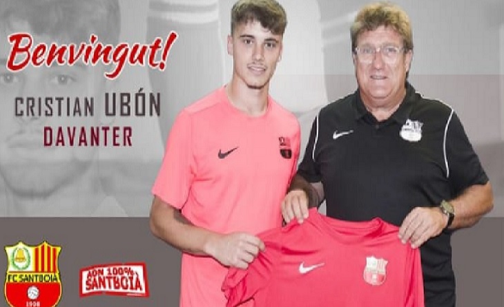 
Juny 2022: Cristian Ubón es compromet amb el Santboià. Un mes després es va al Sants i Miguel López es queda sense paraules // FOTO. FC Santboià