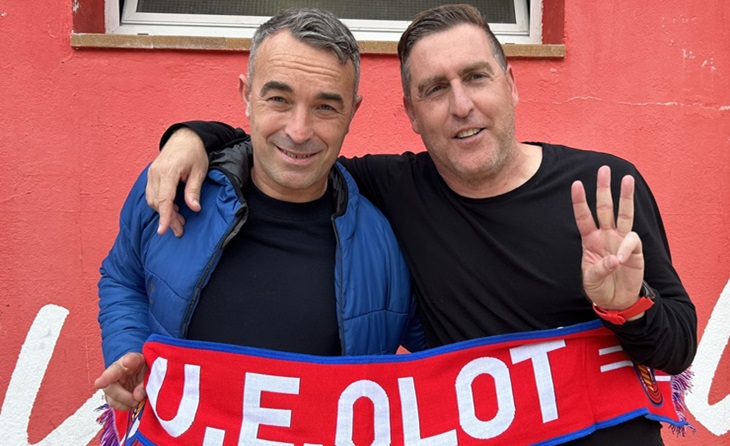 Pedro Dólera i Chesco Rivas, la parella de tècnics de la Unió Esportiva Olot 2023-2024 // FOTO: UEO