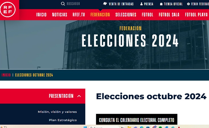 La transparència brilla per la seva absència  a la FCF de cara a les eleccions per a representants en l'Assemblea de la RFEF // Captura RFEF