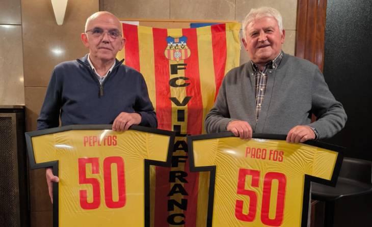 Pepe i Paco Fos, més de 50 anys de vinculació al FC Vilafranca // FOTO: FC Vilafranca