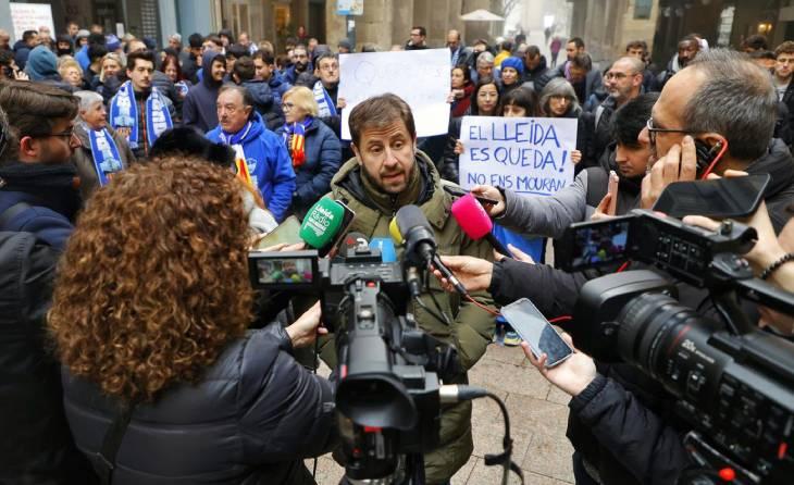 El director general del club, Marc Torres, ha estat i és l'encarregat de donar la cara per l'entitat // FOTO: Lleida FC