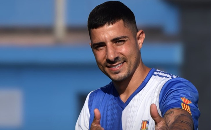 L'hospitalenc del 'CanVi', Isaac Padilla, ha estat l'autor del golàs de la jornada de Tercera // FOTO: CF Can Vidalet