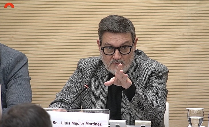 Lluís Mijoler, president de la Comissió d'Esports al Parlament, va dirigir la compareixença // CAPTURA @parlament
