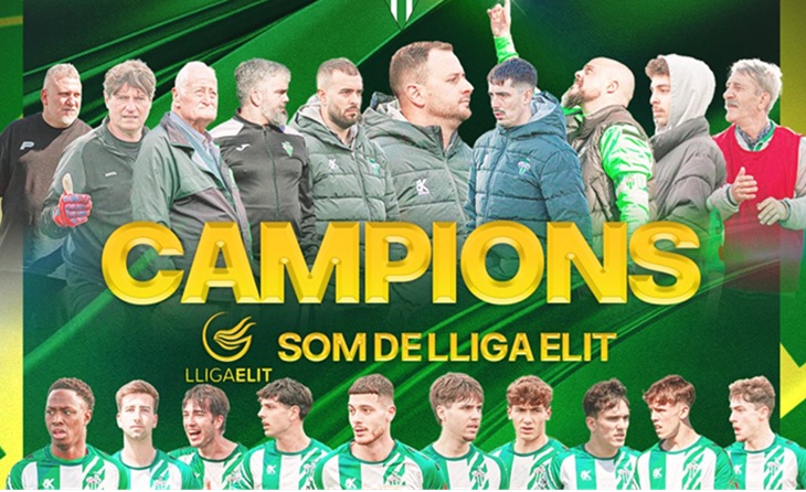L'equip colomenc tancarà una temporada 2025-2026 excel·lent com a campió i amb ascens a la Lliga Elit // FOTO: CF Singuerlin