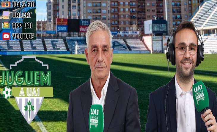 El 'mestre' Toni Laso amb Sergi Guiu, David Capdevila i Ivan Uson formen l'equip de UA1 Ràdio a Lleida // FOTO: Captura